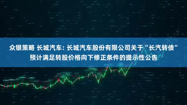 众银策略 长城汽车: 长城汽车股份有限公司关于“长汽转债”预计满足转股价格向下修正条件的提示性公告